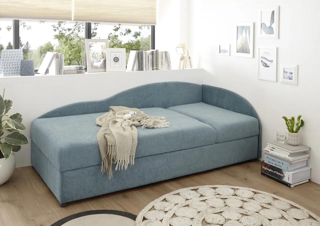 Canapea divan, Laura Denim, 75 x 95 x 201 cm, albastru denim