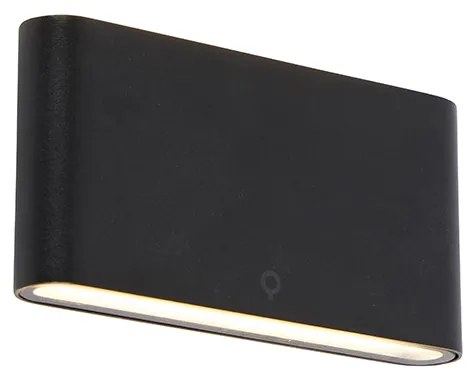 Aplică modernă de perete exterioară neagră 17,5 cm cu LED inclus IP65 - Batt