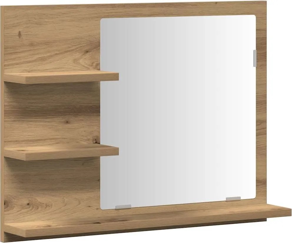 vidaXL Dulap cu oglindă de baie, stejar artizanal, 60x10,5x45 cm