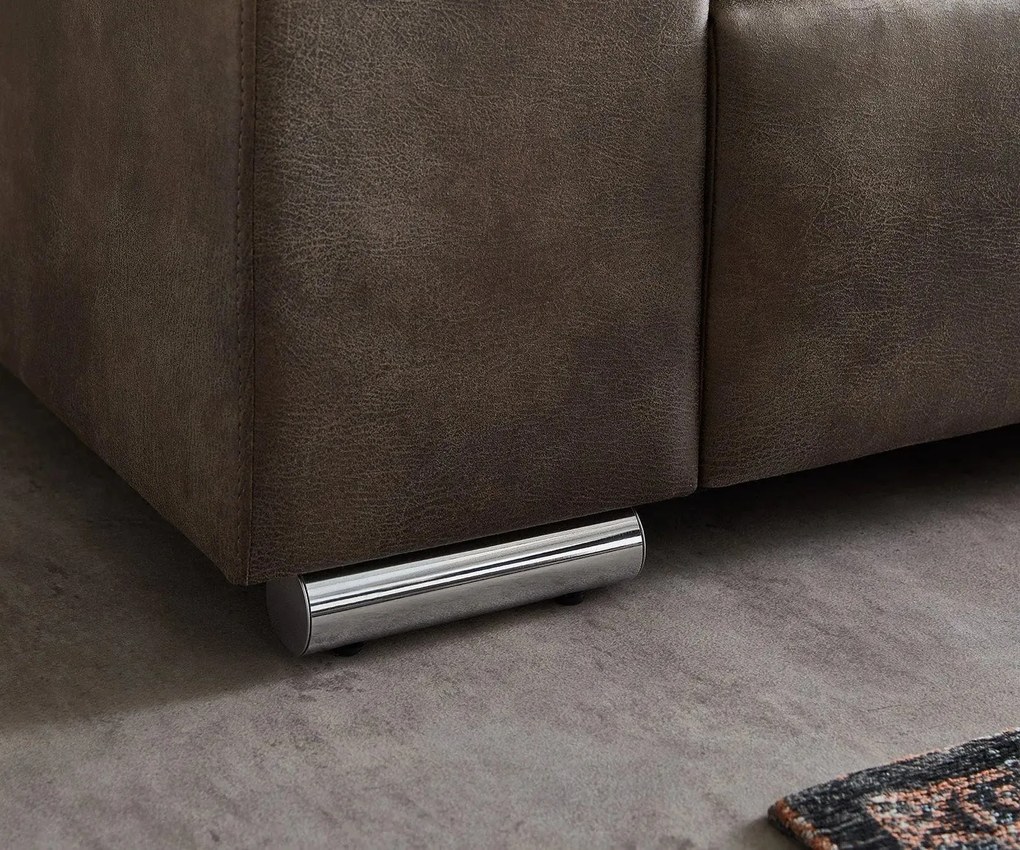 Canapea extensibilă dumonde cu ladă de depozitare si sezut confortabil din spuma high-density, Marbela Tobago Brown XXL 295x100 cm