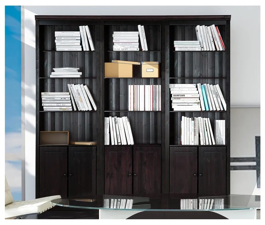 Bibliotecă maro din lemn de pin 222x223 cm Anita – Støraa