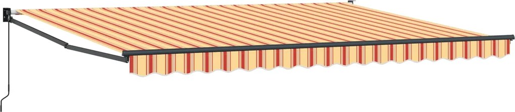 vidaXL Copertină retractabilă manuală Galben, Portocaliu și Alb