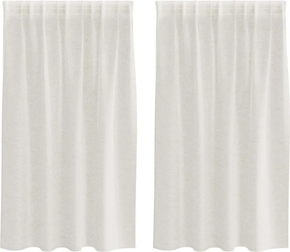 vidaXL Cortină din Voile cu perdele 2 pcs Crem 140 x 140 cm Poliester