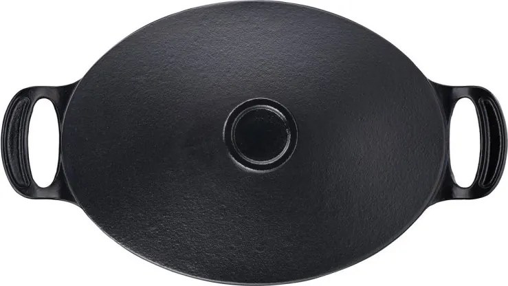 Cratita din fonta Tefal E2125455, 5,1 l, 45 cm, Forma ovala, Pana la 250 °C, Emailata, Inductie, Negru