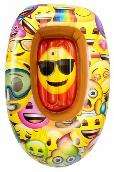 Saica - Barca gonflabila pentru copii, 90 cm, Emoji