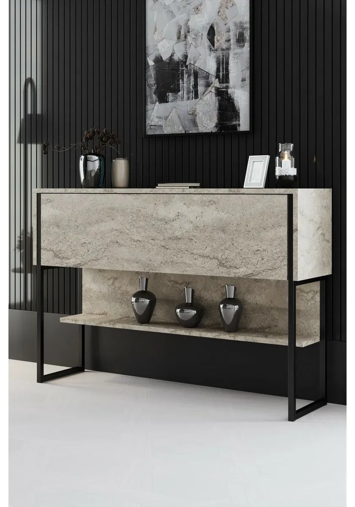 Comodă Luxe Travertine and Black