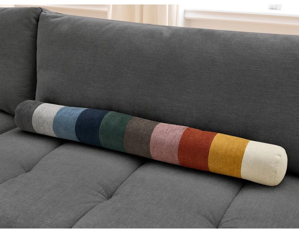 Colțar gri închis extensibil/cu spațiu de depozitare (cu colț pe partea stângă/în formă de ”L”) Fuji – Bobochic Paris