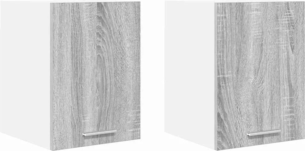 vidaXL Dulap suspendat cu ușă 2 pcs Gri Sonoma și Alb 30 x 31 x 40 cm