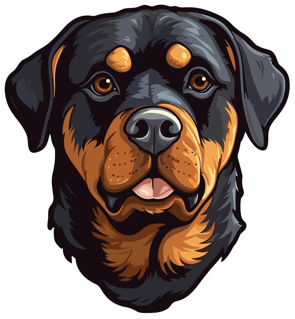 PIPPER. Autocolant Rottweiler mărimea: 60cm
