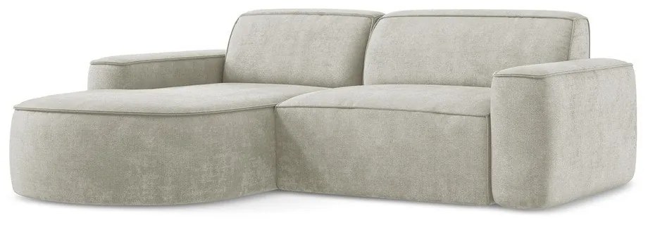 Colțar crem cu tapițerie din chenille (cu colț pe partea stângă/cu șezlong) Omao – Makamii