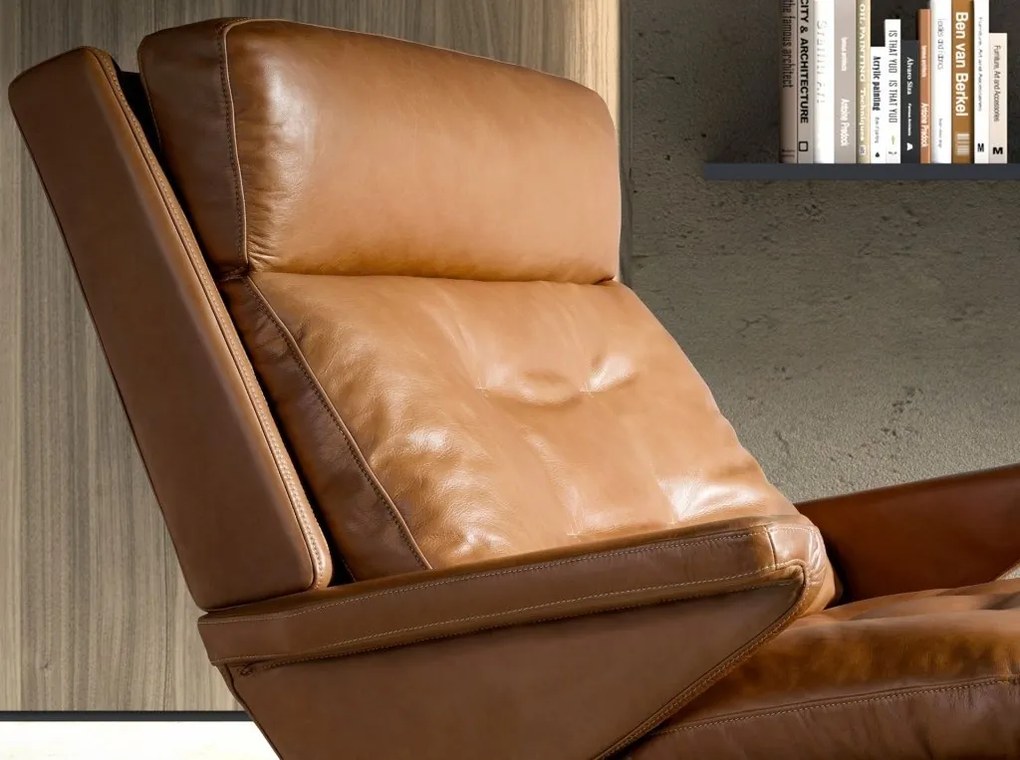 Fotoliu LUX design italian Cowhide camel