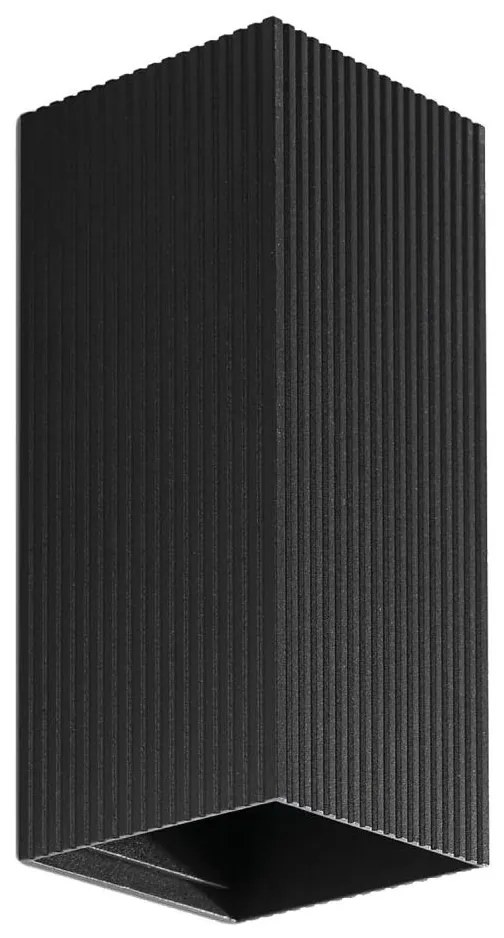 Aplică FARO 40566 SOLE 2xGU10/8W/230V negru canelat dreptunghiular