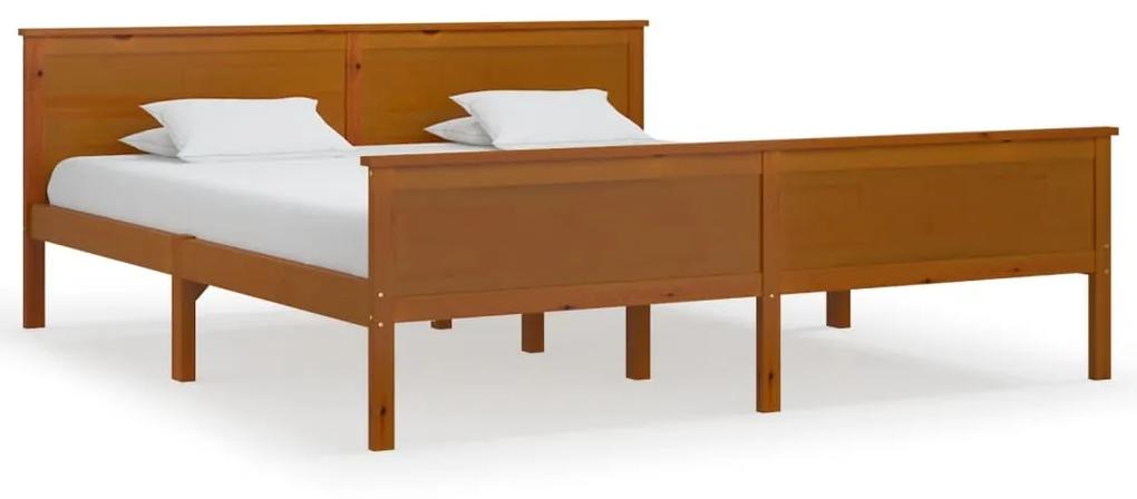 322193 vidaXL Cadru de pat, maro miere, 180x200 cm, lemn masiv de pin