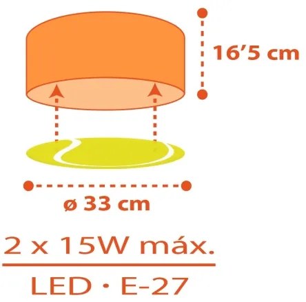Plafonieră pentru copii TENNIS 2xE27/15W/230V Dalber 41756