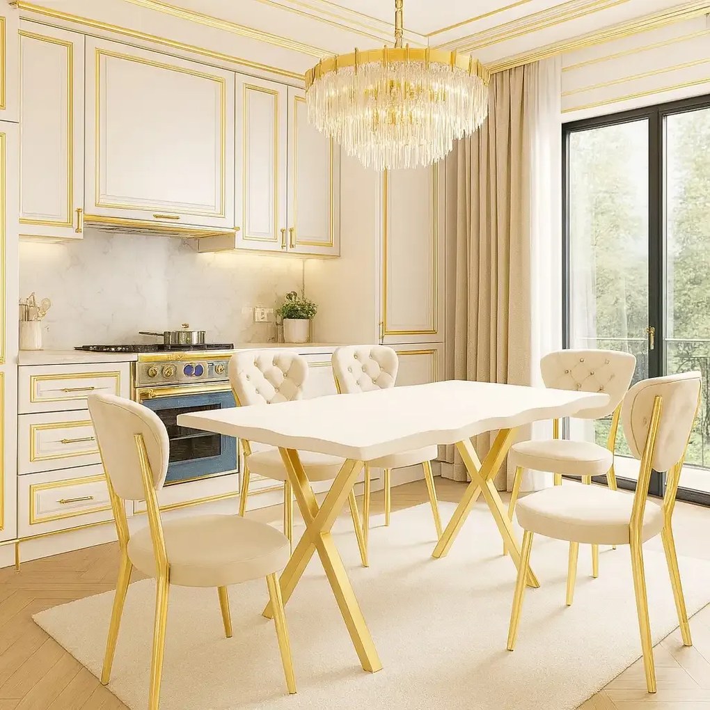 Masă de bucatarie Barton Alba din MDF