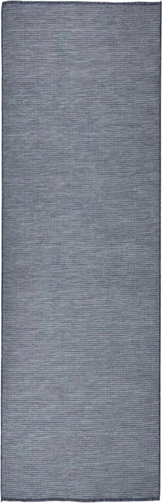vidaXL Covor de exterior, albastru, 80x250 cm, țesătură plată