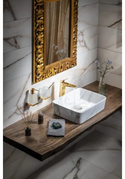 Sapho - Lavoar pe blat DALMA 47,5 x 37,5 cm, ceramică/Carrara