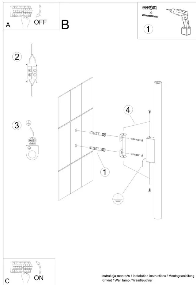 Aplică de perete cărămizie Fideus – Sollux