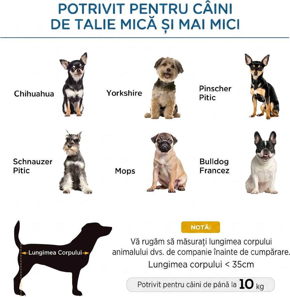 PawHut Pat de Câine Înălțat cu Scaun Respirabil, Pat de Câine din Oțel și Țesătură, 61x46x18 cm, Albastru | Aosom Romania