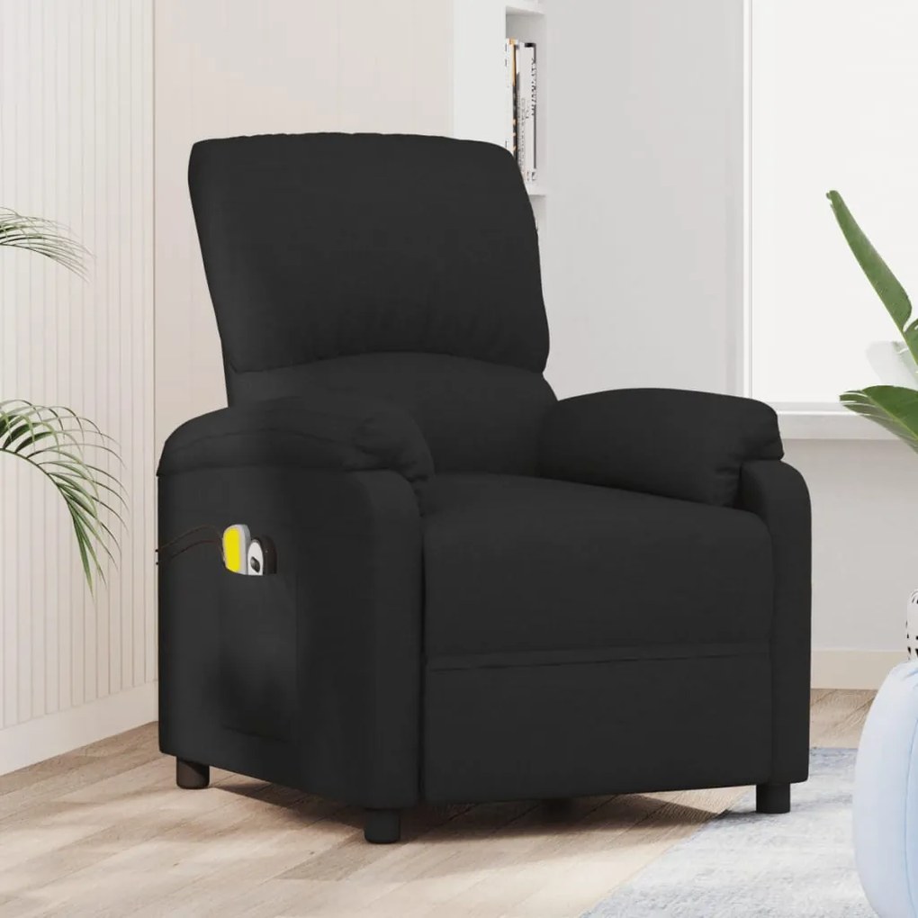 3073854 vidaXL Fotoliu de masaj electric rabatabil, negru, textil