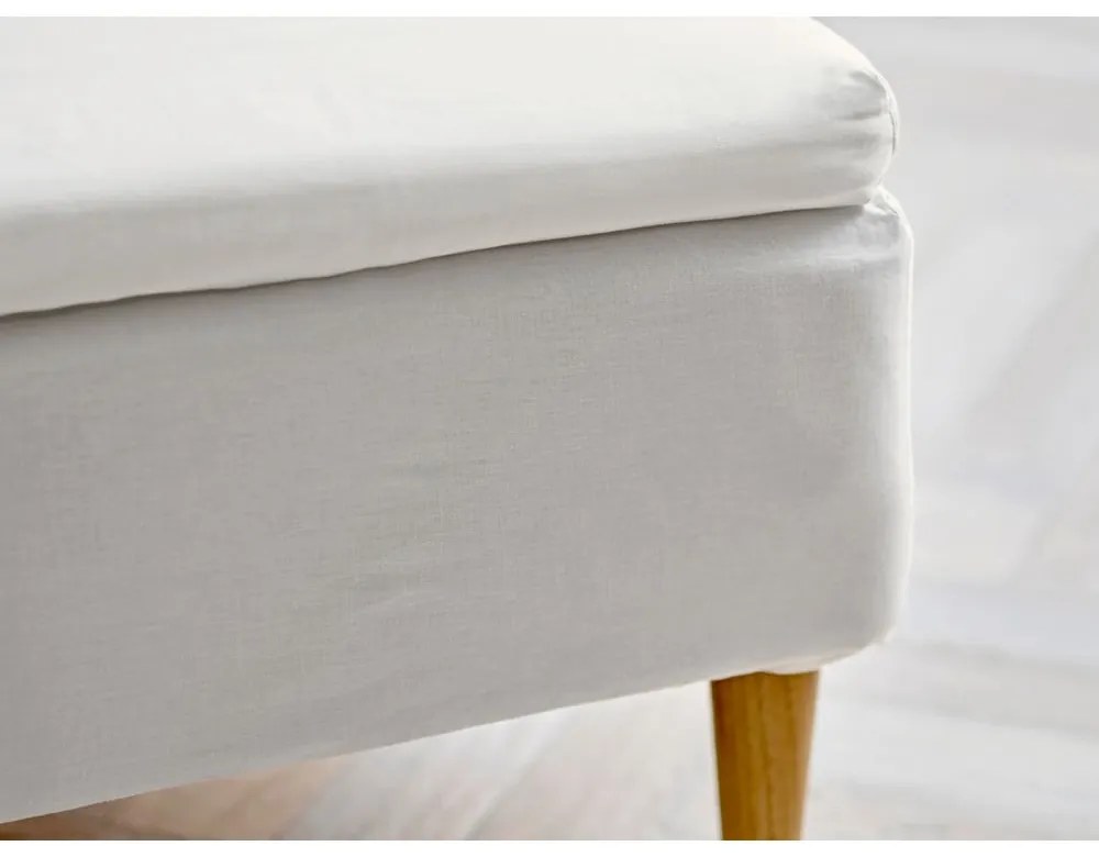 Cearceaf alb din bumbac cu elastic 180x200 cm Calm – Södahl