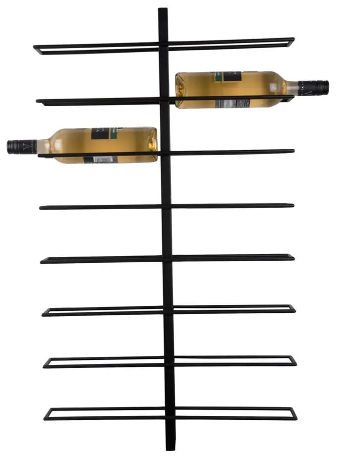 Raft pentru sticle de vin negru de perete din metal număr sticle 16 Dual – PT LIVING