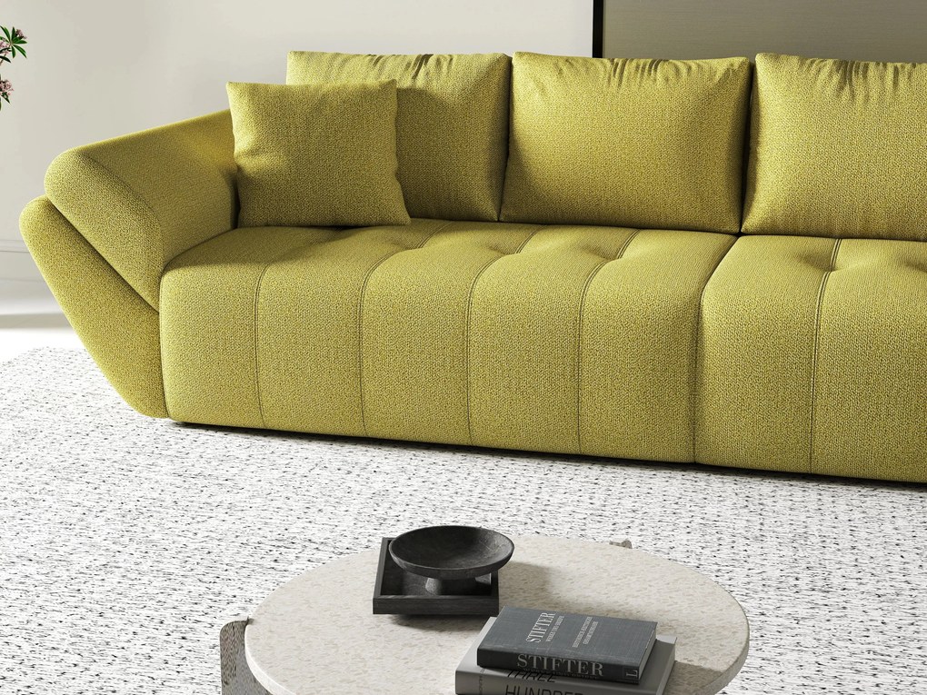 Canapea extensibilă dumonde cu ladă de depozitare si sezut confortabil din spuma high-density, Berlin Enjoy Green 300x100 cm