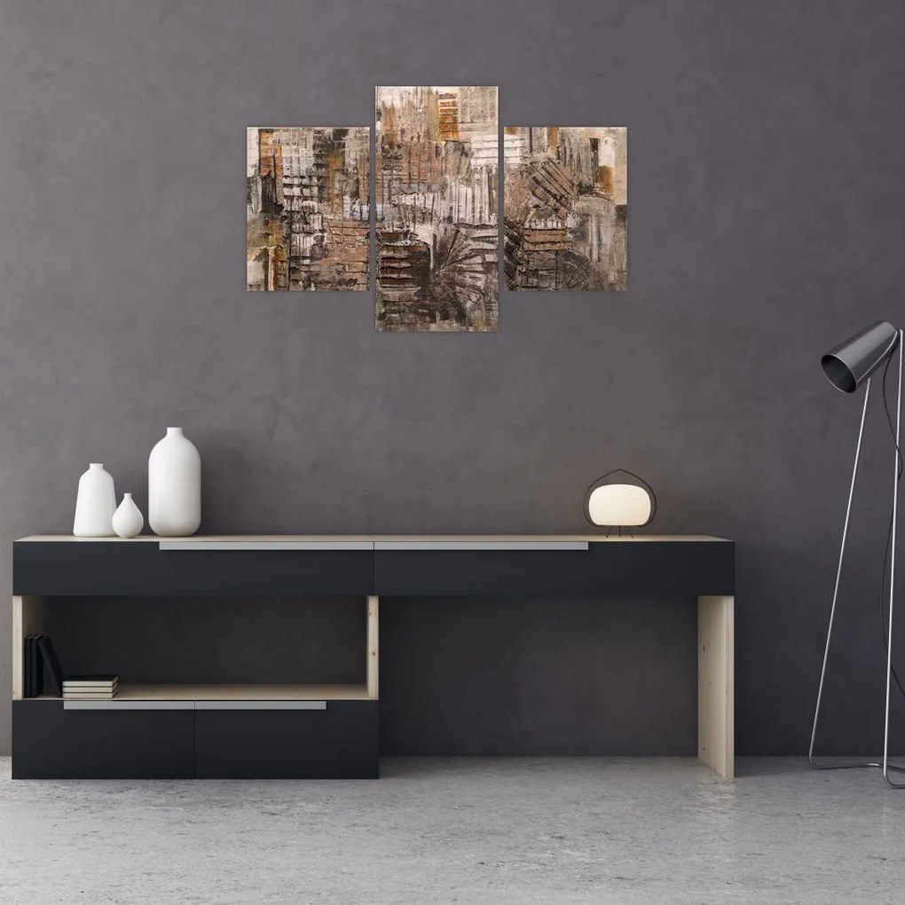 Tablou - Abstract, nuanțe maro (90x60 cm)