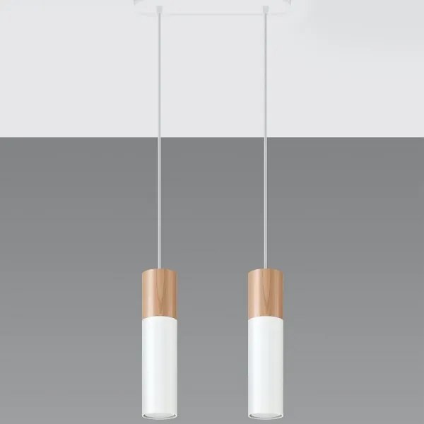 Lustră pe cablu PABLO 2xGU10/40W/230V alb