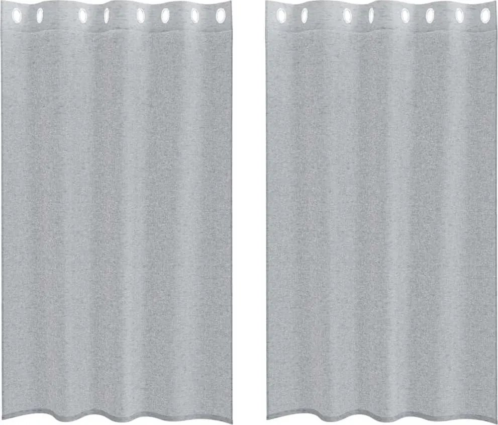 vidaXL Cortină din Voile 2 pcs Gri închis 175 x 140 cm Poliester
