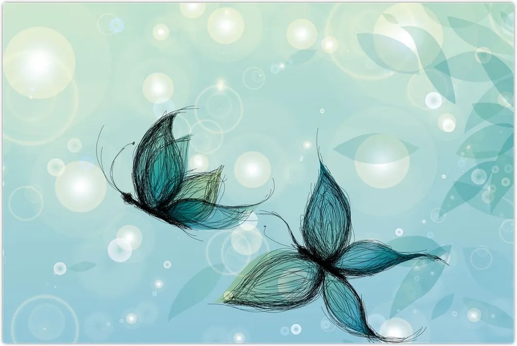 Tablou - Fluturi albaștri (90x60 cm)