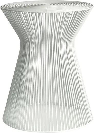 Taburet metalic alb Wire Curve Pols Potten