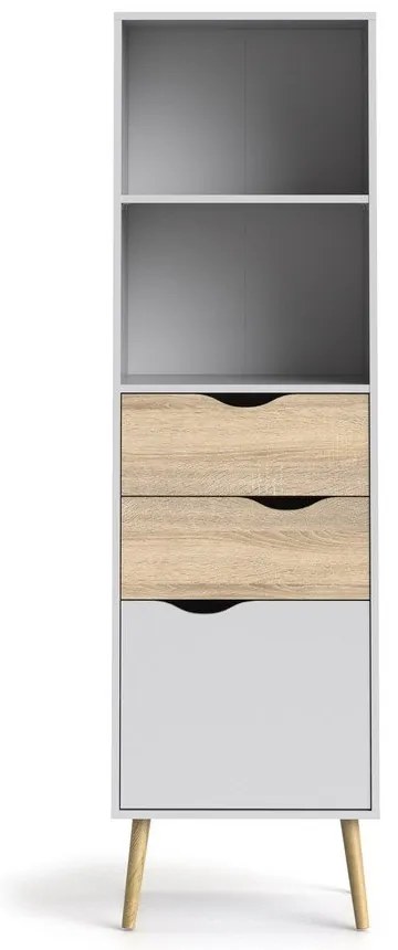 Bibliotecă Tvilum Oslo, 50x171 cm, alb-natural