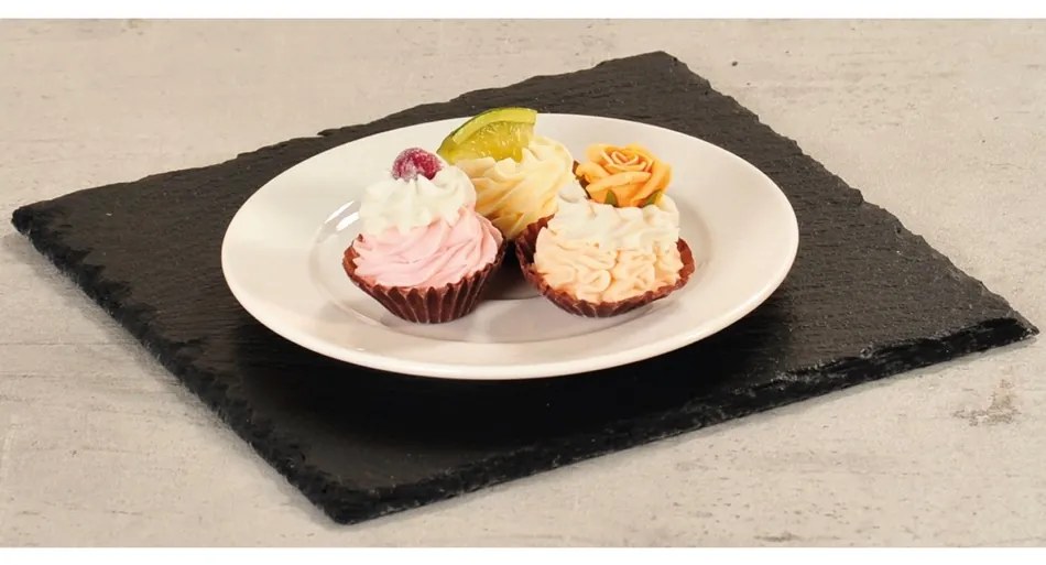 Kesper 38109 Set de tăvi de servire din ardezie, 2buc., 20 x 20 cm
