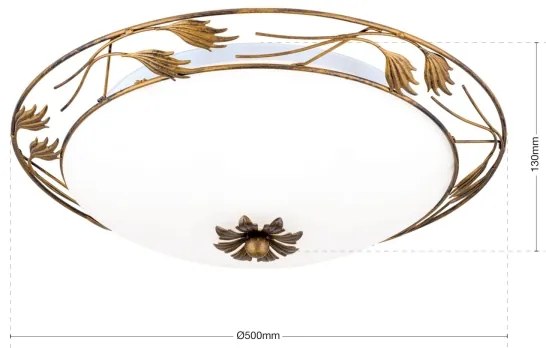 Plafonieră Orion DL 7-509/50 FLEUR 3xE27/60W/230V d. 50 cm bronz