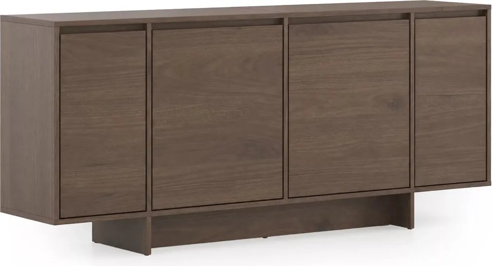 Comodă cu patru uși Zolia 180 cm pe plintă - nuc elegant