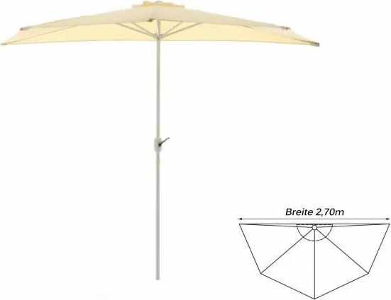 Umbrelă de grădină semicirculară - bej - 2,7 m