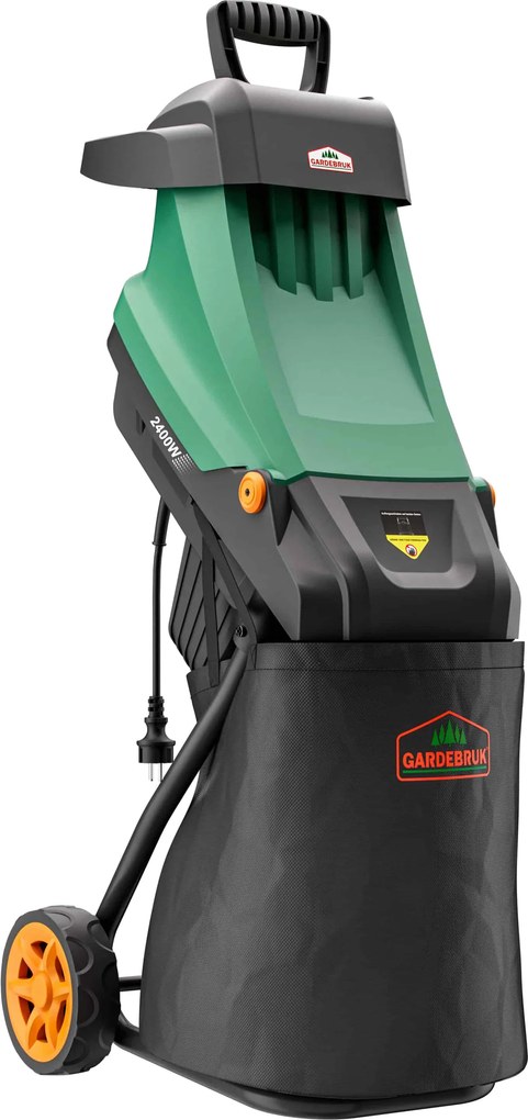 Tocător de crengi pentru grădină VAVRO, 2400W, 50l, negru/verde Gardebruk