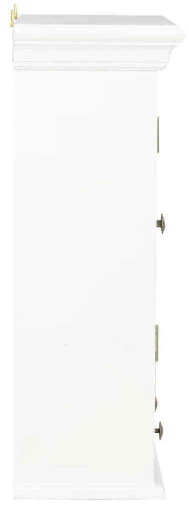Dulap de perete, alb,  49 x 22 x 59 cm, lemn masiv