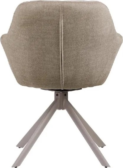 Set de 2 scaune pivotante PAPILLON catifea greige/ bej