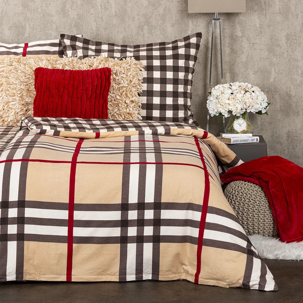 Lenjerie de pat din flanelă 4Home Cub, 140 x 200 cm, 70 x 90 cm