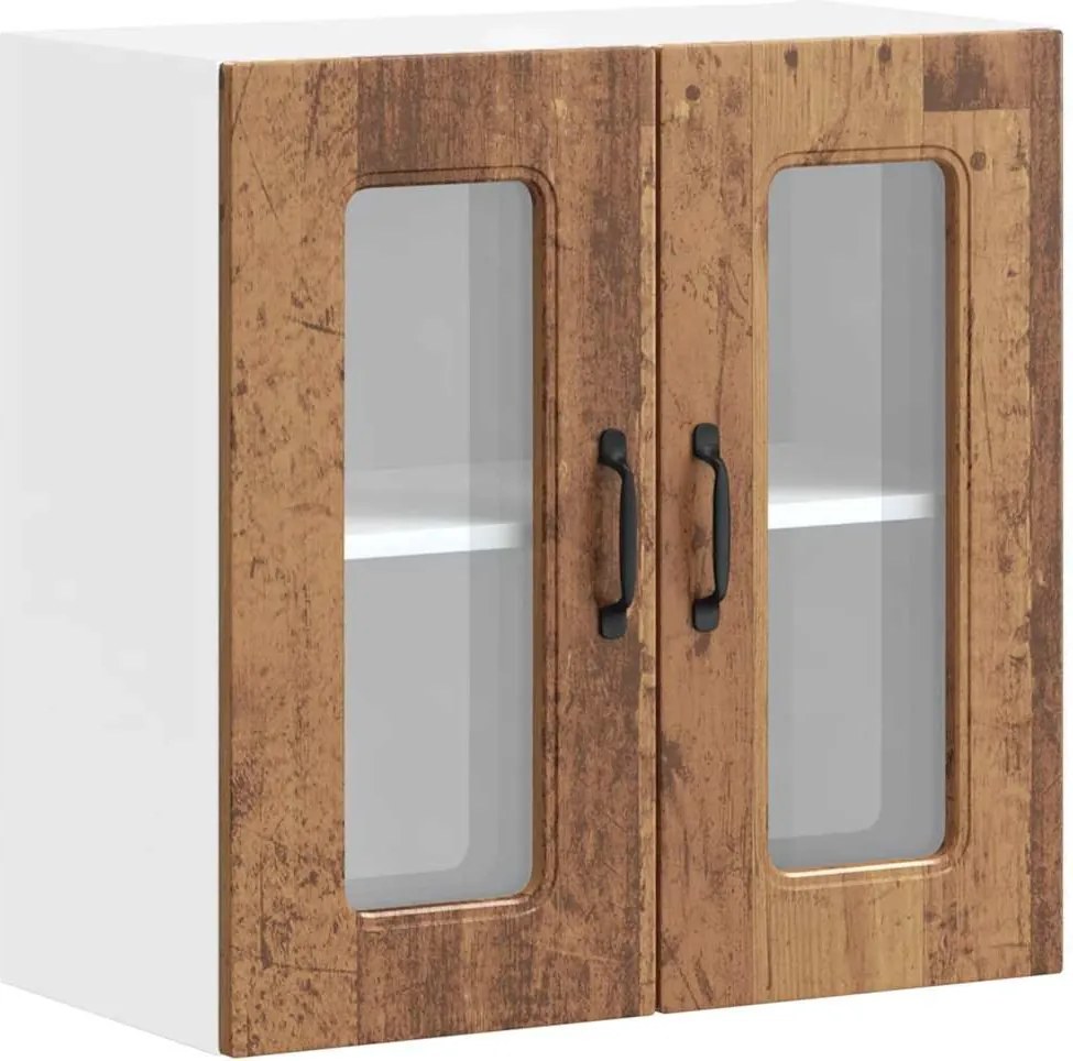 vidaXL Dulap bucătărie cu ușă sticlă Kalmar Lemn vechi lemn prelucrat