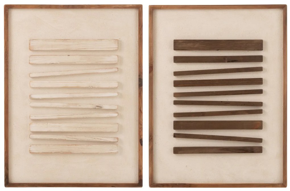 Decoratiune de Perete Mike, Pin Lemn Panza Alb Natur, Ass 2