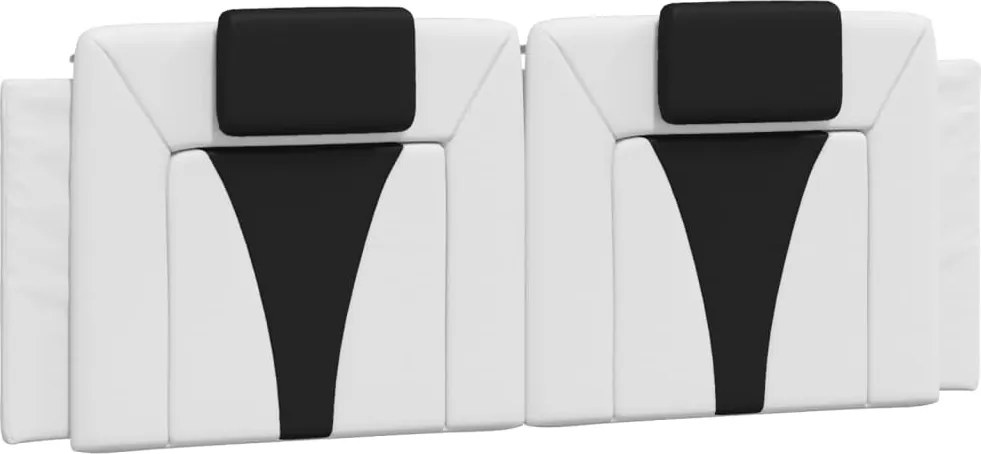 vidaXL Pernă pentru tăblie pat, Viana, alb și negru, 120cm, piele artificială