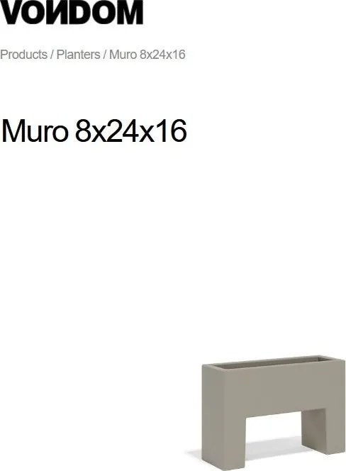 Ghiveci plante design decorativ modern interior / exterior NANO MURO 8x24x16cm