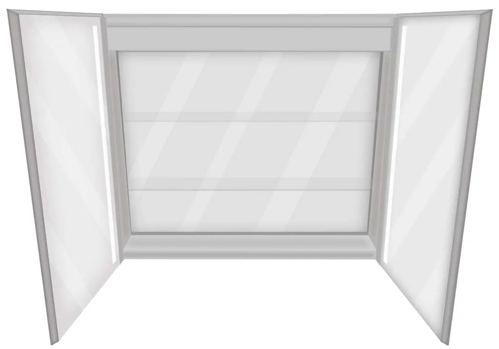 Oglinda baie cu dulap din Aluminiu, sistem iluminare LED, IP44, 80x70x15cm, D4214, Functie Dezaburire, Butoane Touch