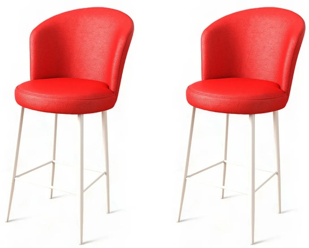 Set de scaune de bar Uras Red and White, 2 buc., 2 buc.