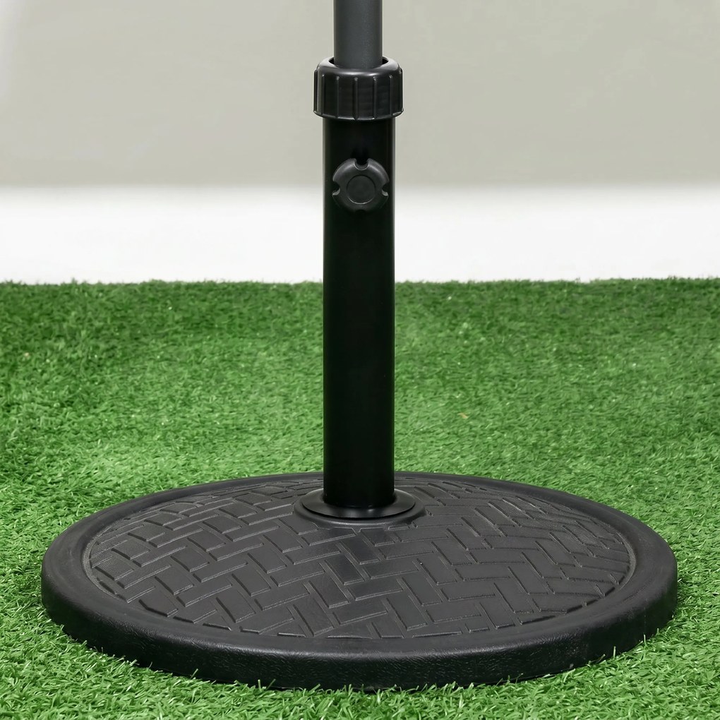 Outsunny Bază pentru Umbrelă cu Buton Reglabil, Ø46x34 cm, Negru | Aosom Romania