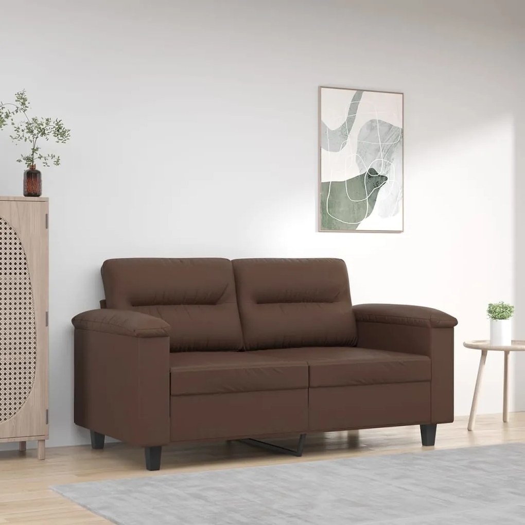 349247 vidaXL Canapea cu 2 locuri, maro, 120 cm, piele ecologică