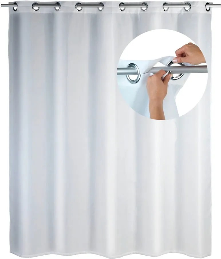 Perdea duș cu suprafață anti-mucegai Wenko Comfort Flex, 180 x 200 cm, alb